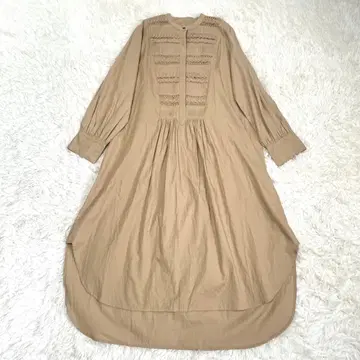 새상품급 노이아 Noia 리버 레이스 핀턱 셔츠 원피스 F
