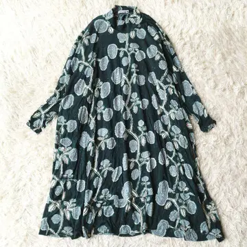 새상품급 미나 페르호넨 giardino 롱 원피스 올 패턴 그린 38