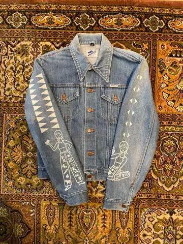 80s wrangler made in USA 페인트 데님 자켓
