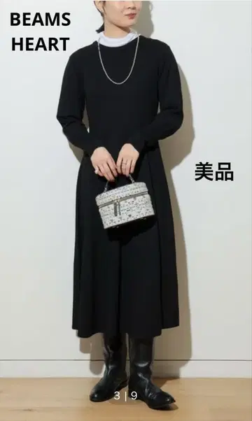 [ 새상품급 ] BEAMS HEART 니트 원피스 블랙