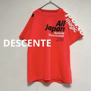 데상트 DESCENTE 2019 전국체전 기념 티셔츠 오렌지 S