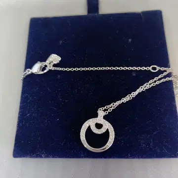 Swarovski 실버 이중 반지 목걸이