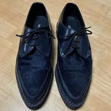 언더그라운드 가죽 신발 송치 가죽 네이비 24.5cm 레어