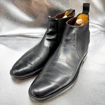 Lucchese 부츠/25.0cm/비즈니스 슈즈/사이드 고어 부츠/블랙