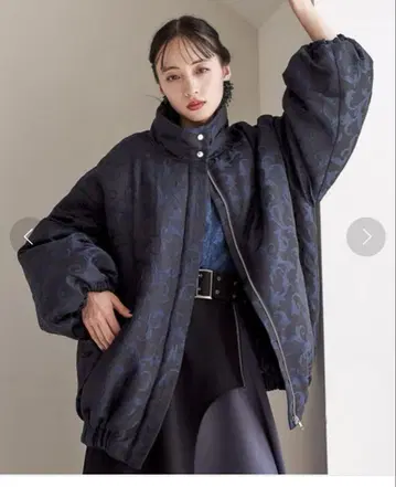 HARE 스탠드 나카와타 블루종 네이비 F 사이즈 자카드