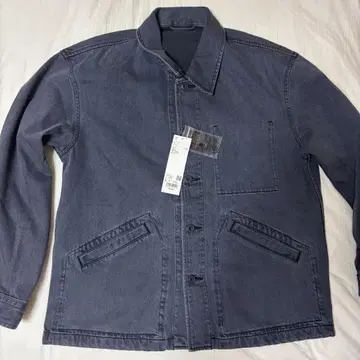 L 사이즈 UNIQLO U 오버 사이즈 컬러 데님 자켓 그레이
