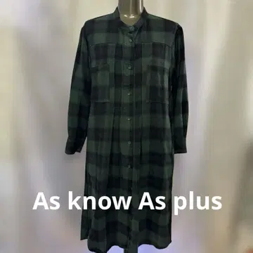 As know As plus 그린 계열 체크 셔츠 원피스 또는 겉옷