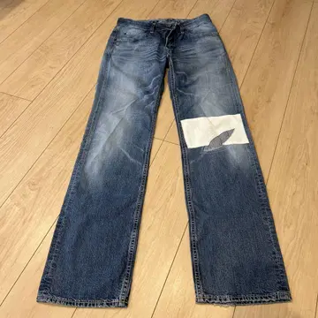 블루 블루 데미지 데님 패치워크