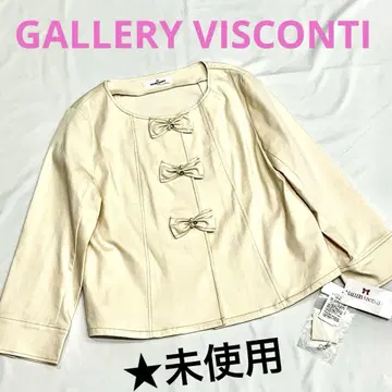 미사용 택 포함 GALLERY VISCONTI 노카라 자켓 리본