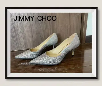 JIMMY CHOO 실버 글리터 펌프스 사이즈 37 1/2