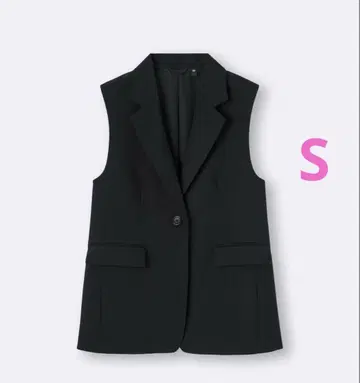 GU 블랙 노카라 테일러드 베스트