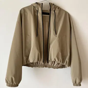 ZARA 후드 부착 베이지 마운틴 후드티 L