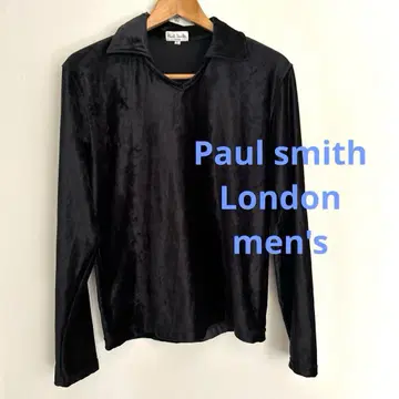 폴 스미스 블랙 카라 부착 벨로아 남성용 긴팔 셔츠