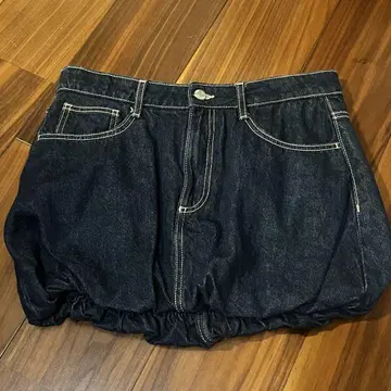 ZARA 다크 블루 데님 벌룬 스커트 M