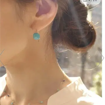 [ anq. ] K10 OneStone 귀걸이 터콰이즈