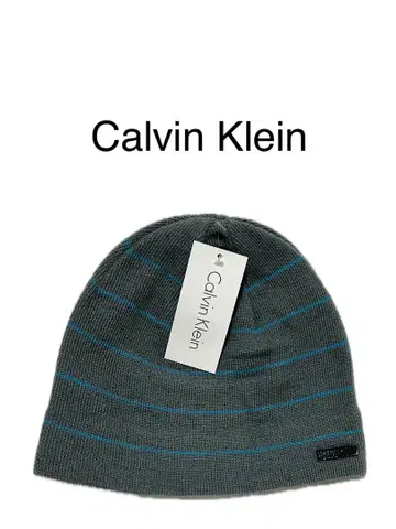 캘빈클라인 니트 모자 비니 그레이 블루