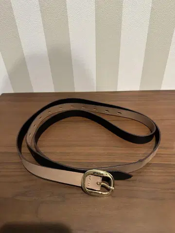 리버서블 벨트 베이지와 다크 브라운