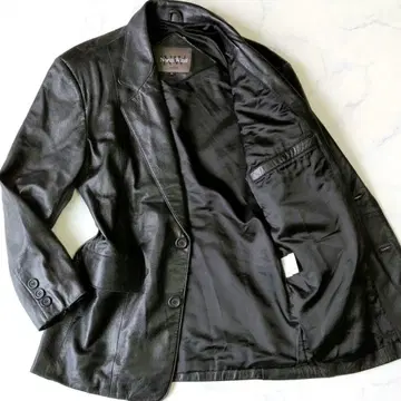 빈티지 테일러드 자켓 램 가죽 양가죽 블랙 L