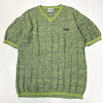 MISSONI SPORT 남성용 코튼 칠드런 V넥 니트 반팔