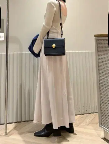 프레이 아이디 플레어 스커트 콤비 니트 원피스