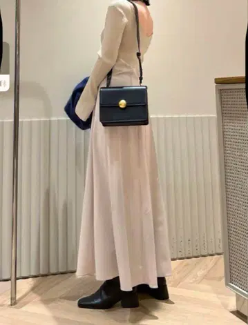 프레이 아이디 플레어 스커트 콤비 니트 원피스