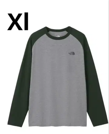The North Face XL 긴팔 티셔츠 그레이/다크 그린