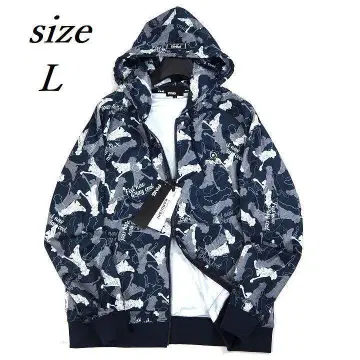 새상품 핑 골프 올 패턴 프린트 풀 집업 후디 후드티 네이비 L