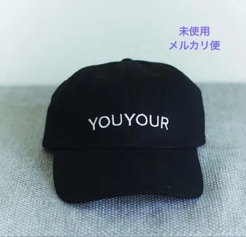 [ 익명 배송 ] 미사용 YOU YOUR 프론트 로고 야구 모자 블랙