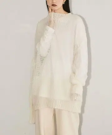 todayful 로우 게이지 모헤어 니트