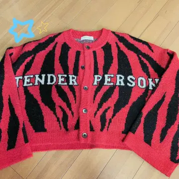 TENDER PERSON 제브라 패턴 가디건