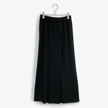 T480 요건 레일 롱 스커트 허리밴딩 심플 블랙 M