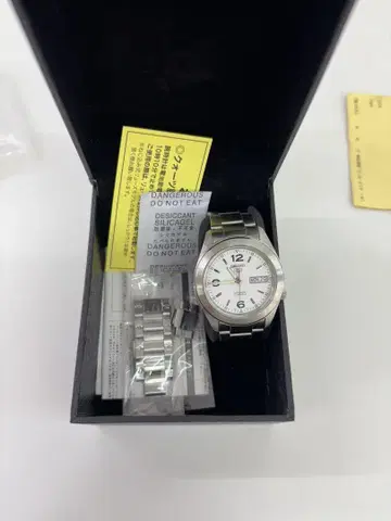 SEIKO 자동 와인딩 시계 실버/화이트 판