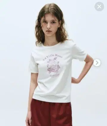마리떼 프랑소와 저버 LA VILLE ROSE TEE IVORY 장미