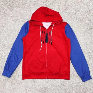 새상품급 집업 후드티(3XL) 바이컬러 거미 로고 코스프레 의상 남녀