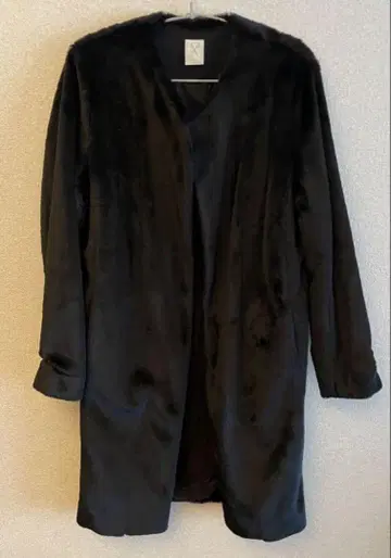 [ 새상품급 ] 푸푸라 PUPULA 에코 퍼 코트 노카라 코트 38