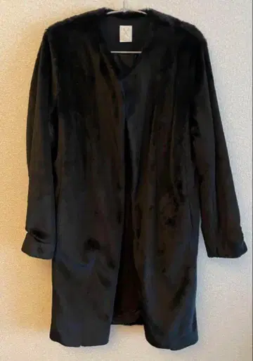 [ 새상품급 ] 푸푸라 PUPULA 에코 퍼 코트 노카라 코트 38