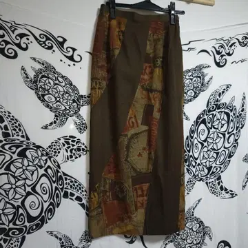 세상에 하나뿐인 레어 브라운 패턴 타이트 스커트 (80)