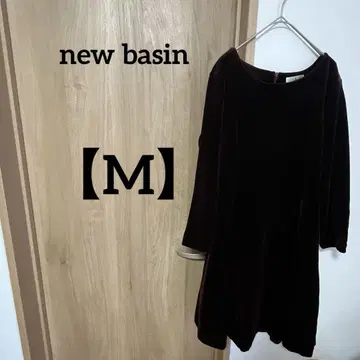 new basin [ M ] 버건디 벨벳 원피스 M
