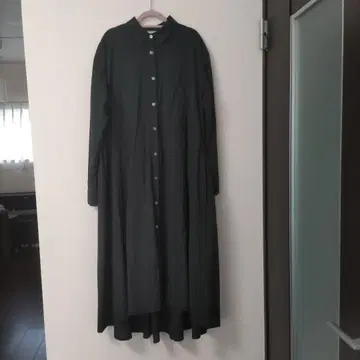 미디 트렌치풍 셔츠 원피스 블랙