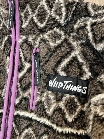 WILD THINGS 플리스 자켓 브라운/퍼플 S 사이즈