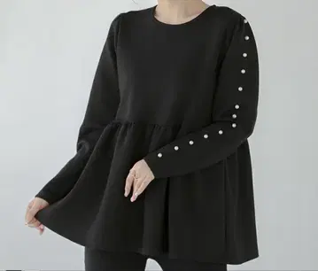 Fit more 펄 슬리브 페플럼 티셔츠