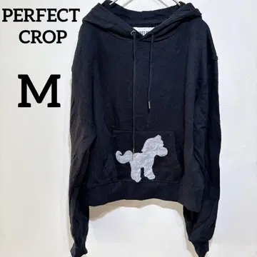 PERFECT CROP [ M ] 블랙 후드티 속기모 개 후드 부착