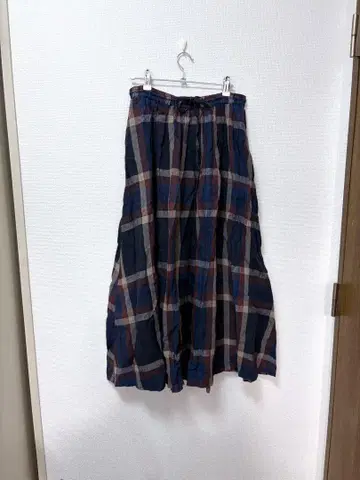 TUTIE 마드라스 체크 롱 스커트 프리 사이즈