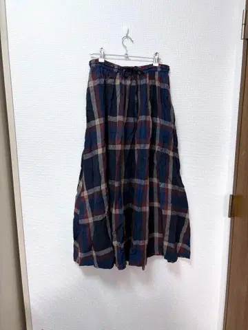 TUTIE 마드라스 체크 롱 스커트 프리 사이즈