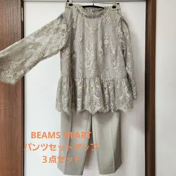 BEAMS HEART 레이스 상의와 팬츠 셋업 3종 세트 택 포함