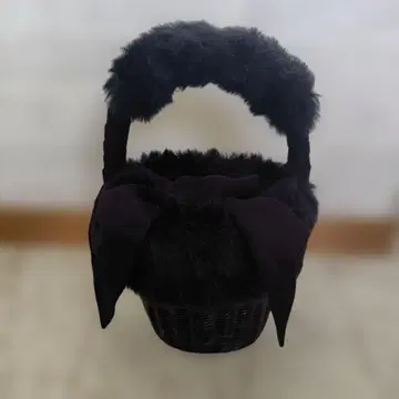 SNIDEL, 블랙 퍼 바스켓백