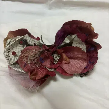 핸드메이드 머리핀 적자색