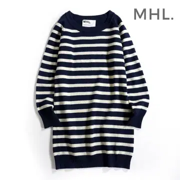 639*마가렛호웰 MHL 울 보더 롱니트