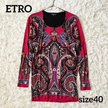 ETRO 에트로 페이즐리 무늬 튜닉 긴팔 티셔츠
