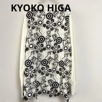 KYOKO HIGA 백 레이스 앙상블풍 니트 가디건 스웨터